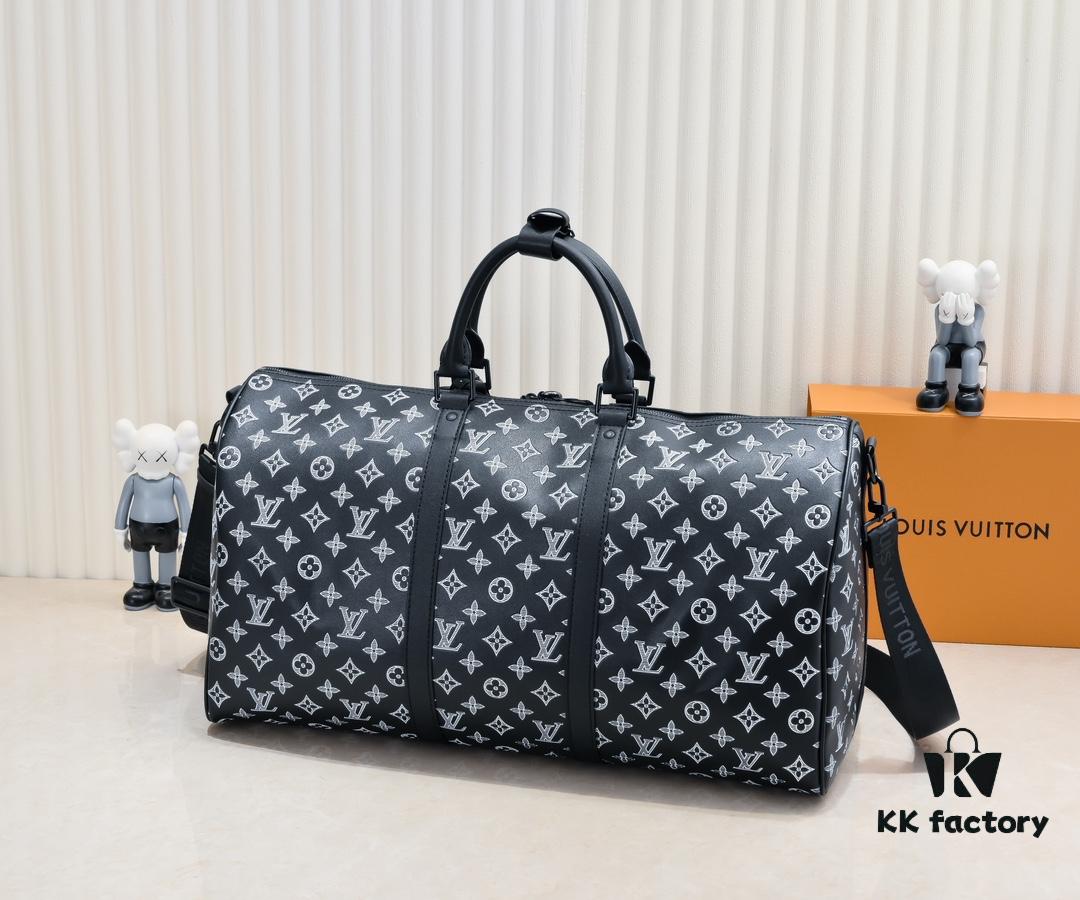 69303a12f09edb6de4c4d059 Exclusive In-Stock M24953 41416 New Version Louis Vuitton Classic Keepall Travel Bag Unveils Modern Charm of Monogram Shadow Leather