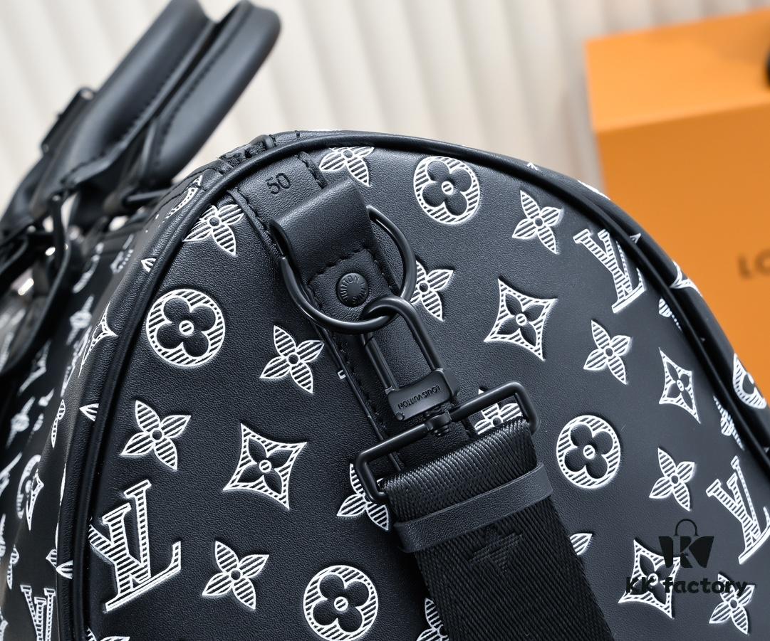 69303a17f09edb6de4c4d05c Exclusive In-Stock M24953 41416 New Version Louis Vuitton Classic Keepall Travel Bag Unveils Modern Charm of Monogram Shadow Leather