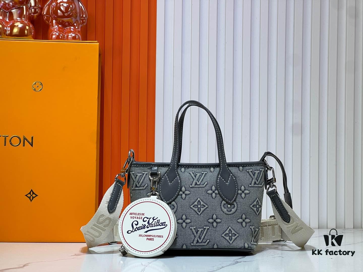 69303a1cf09edb6de4c4d060 M46705 NEVERFULL BB Handbag in Denim with Embossed Neverfull Motif