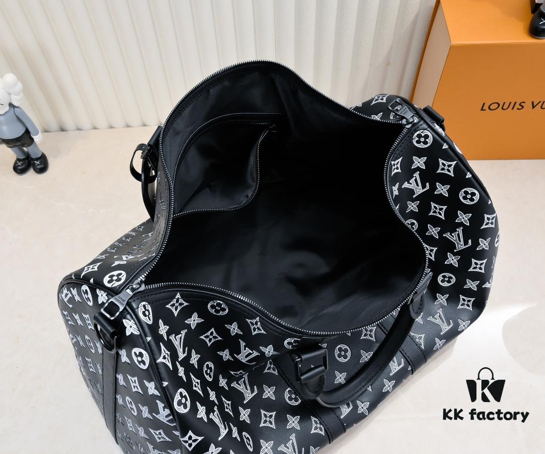 69303a1cf09edb6de4c4d061 Exclusive In-Stock M24953 41416 New Version Louis Vuitton Classic Keepall Travel Bag Unveils Modern Charm of Monogram Shadow Leather