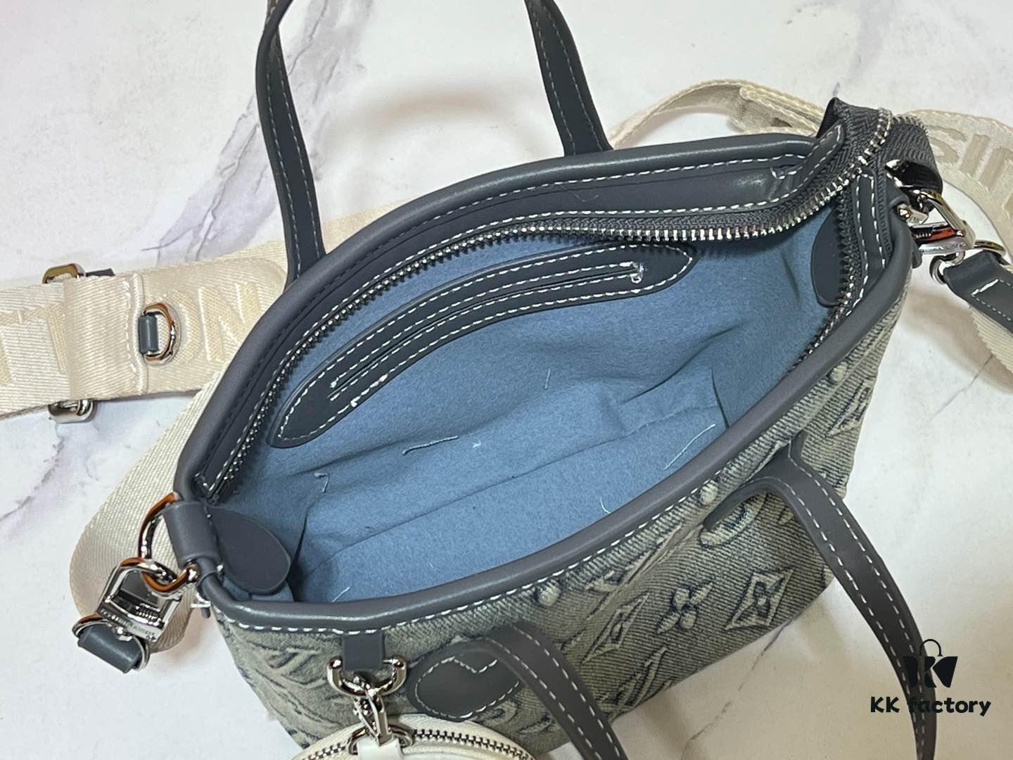 69303a3ef09edb6de4c4d079 M46705 NEVERFULL BB Handbag in Denim with Embossed Neverfull Motif