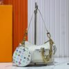 69303a67f09edb6de4c4d0af M13099 Marellini Handbag crafted from textured Epi leather with a compact silhouette, offering ample space for daily essentials like a smartphone. Features a round coin purse and mirror made from the vibrant Monogram canvas of the Louis Vuitton × Takashi Murakami collaboration, attached to the bag via a bold metal chain. Dimensions: 19x13.5x6.5cm