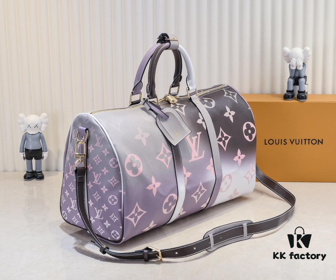 69303a83f09edb6de4c4d0da Louis Vuitton Classic Keepall 45 Travel Bag in Soft Pink Tones, Model No. 59943 41418