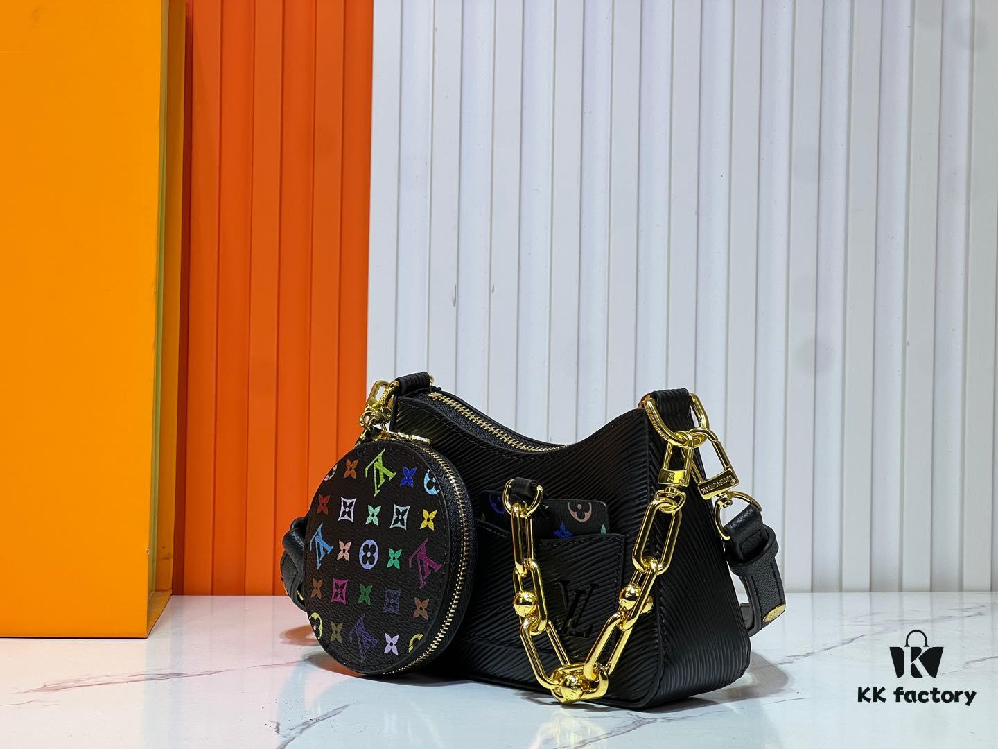 69303aa0f09edb6de4c4d10e M13099 Marellini Handbag crafted from textured Epi leather with a compact silhouette and ample space for daily essentials like a smartphone