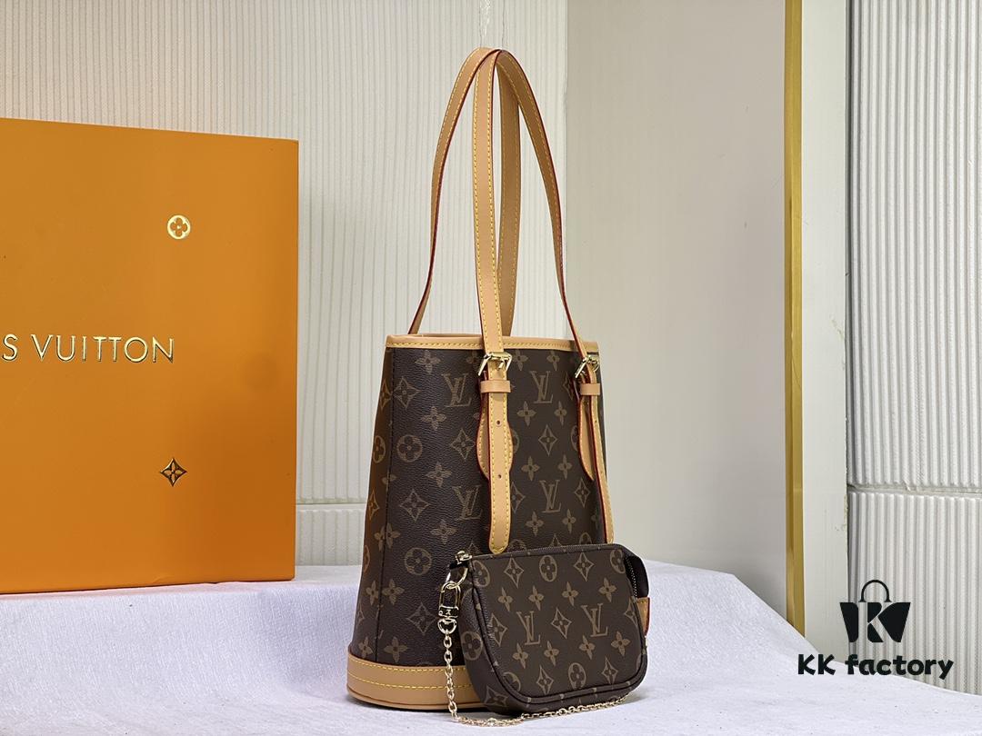 69303af7f09edb6de4c4d182 Vintage Yellow Skin High-Quality Original Style Louis Vuitton LV New Women's Shoulder Bag, Drum Bag M42238, Mother-and-Child Bag Design, Practical and Premium Craftsmanship, 23*26*16cm
