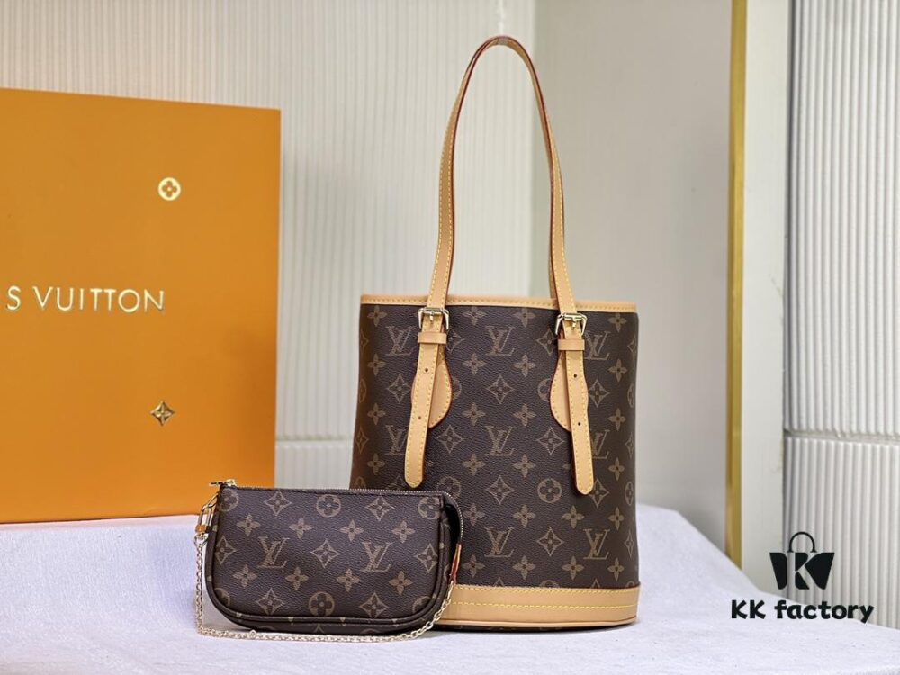 69303af7f09edb6de4c4d185 Vintage Yellow Skin High-Quality Original Style Louis Vuitton LV New Women's Shoulder Bag, Drum Bag M42238, Mother-and-Child Bag Design, Practical and Premium Craftsmanship, 23*26*16cm