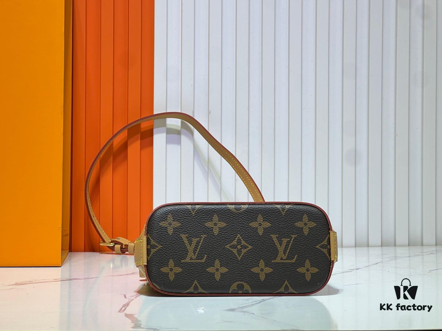 69303b13f09edb6de4c4d1af Upgraded Original 【Louis Vuitton Alma Nano Shell Handbag】M82717 Monogram Coffee Check Mini Shell Bag Series