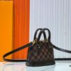 69303b1ef09edb6de4c4d1c2 Upgraded Original 【Louis Vuitton Alma Nano Shell Handbag】M82717 Monogram Coffee Check Mini Shell Bag Series
