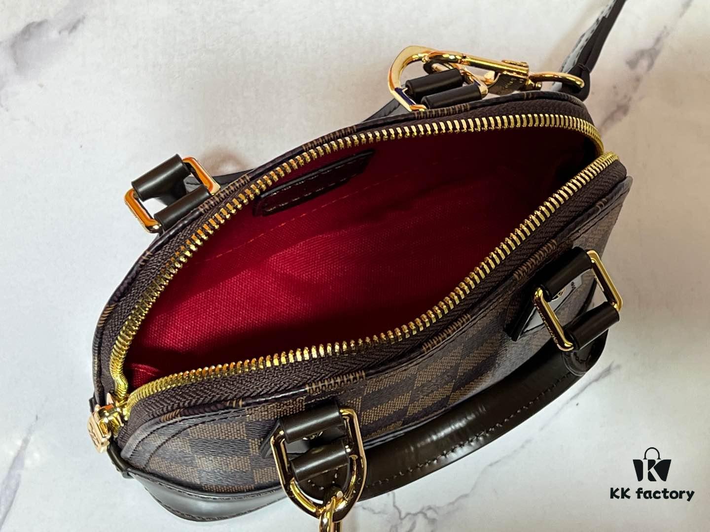 69303b1ef09edb6de4c4d1c3 Upgraded Original 【Louis Vuitton Alma Nano Shell Handbag】M82717 Monogram Coffee Check Mini Shell Bag Series