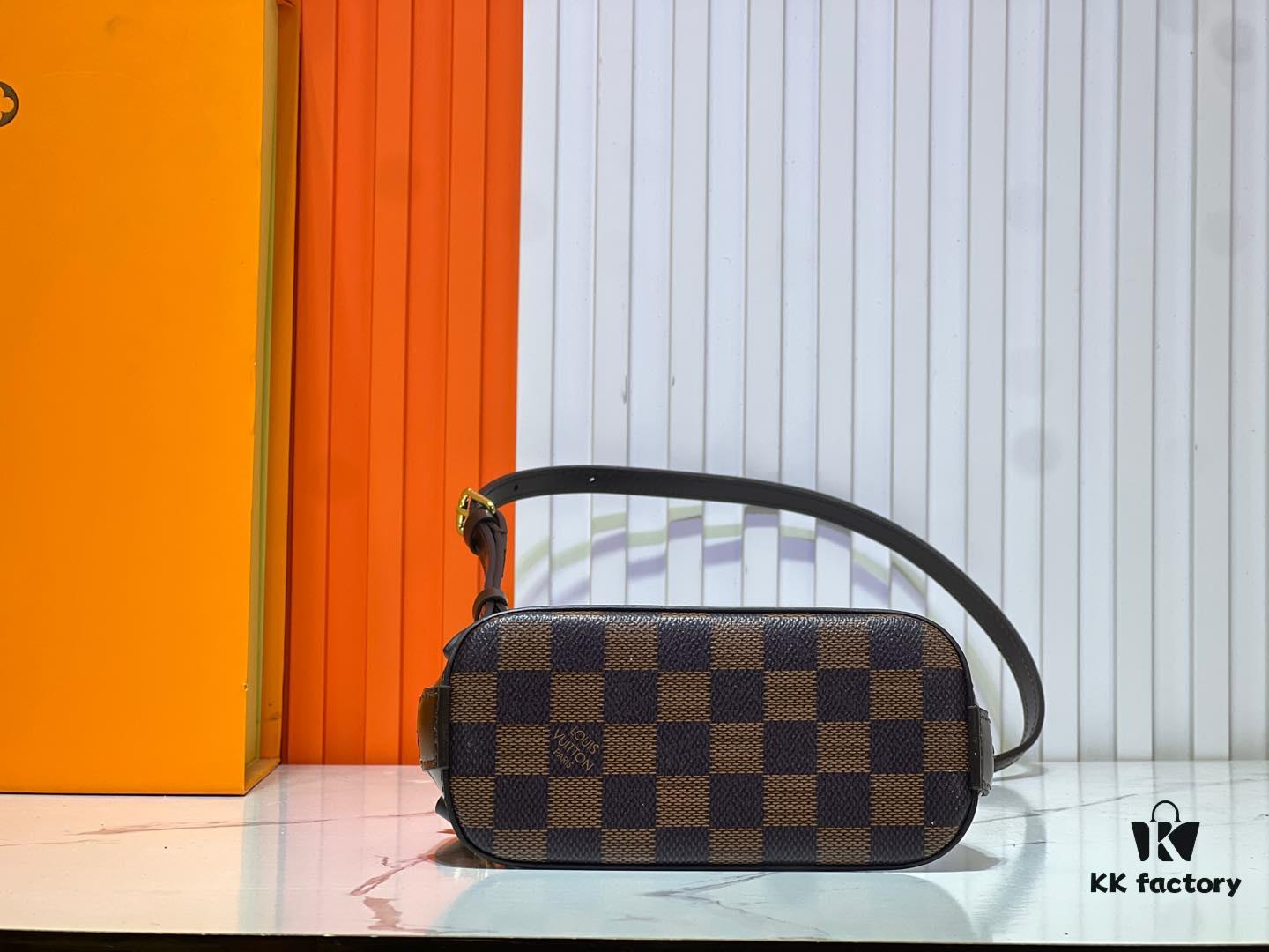69303b23f09edb6de4c4d1ce Upgraded Original 【Louis Vuitton Alma Nano Shell Handbag】M82717 Monogram Coffee Check Mini Shell Bag Series