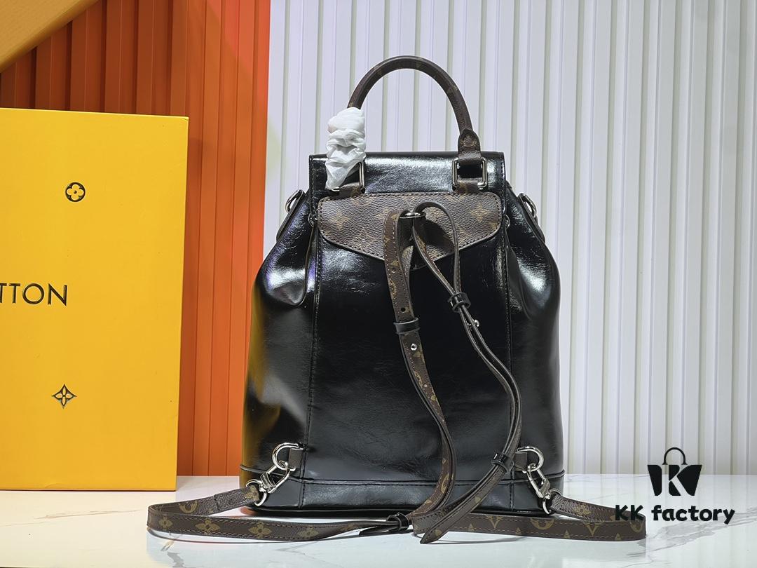 69303b27f09edb6de4c4d1d2 M12587 M11119 M111118 Small Montsouris Backpack in Shiny Lambskin with Monogram Details