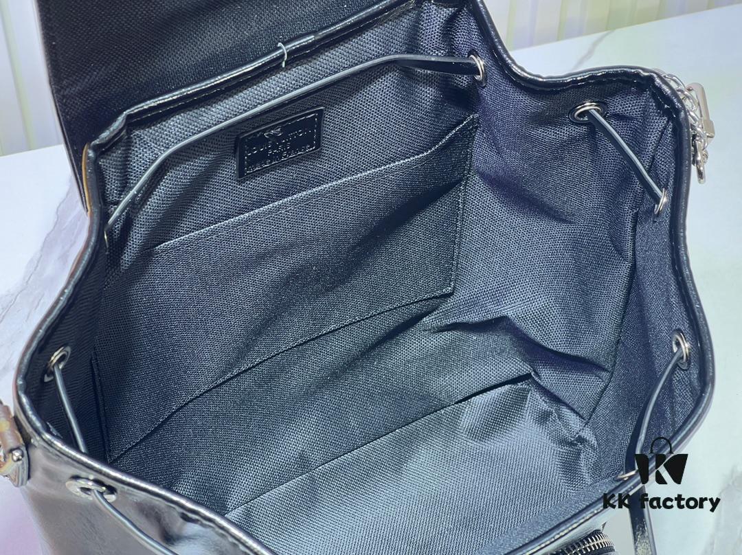 69303b28f09edb6de4c4d1d7 M12587 M11119 M111118 Small Montsouris Backpack in Shiny Lambskin with Monogram Details