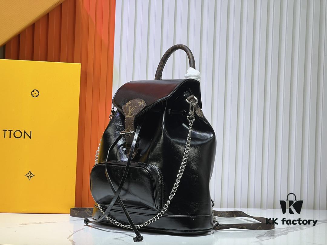 69303b2af09edb6de4c4d1d8 M12587 M11119 M111118 Small Montsouris Backpack in Shiny Lambskin with Monogram Details