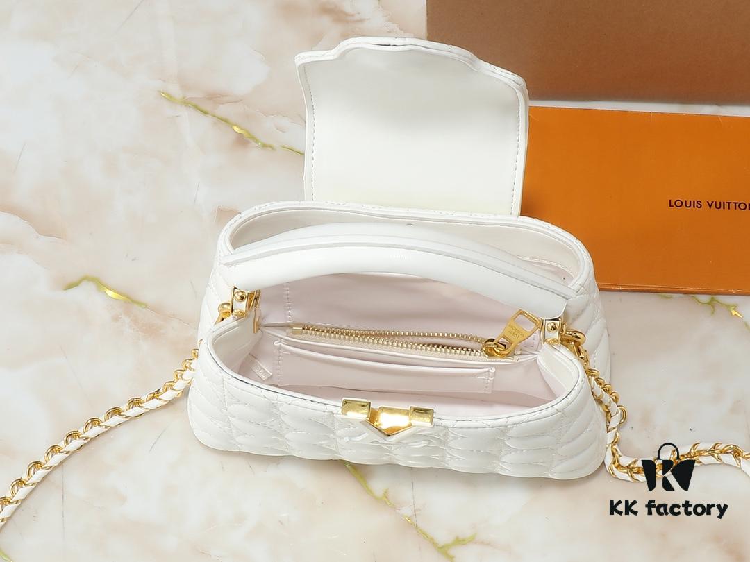 69303b7ef09edb6de4c4d25e Upgraded Original M23998 M239990 Monogram Embroidered Floral Pattern on Elegant Quilting for Capucines Mini Handbag