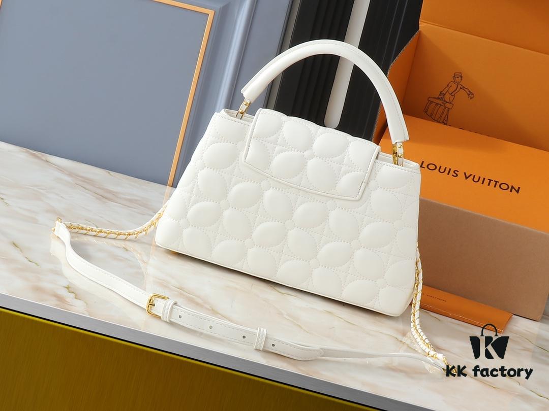 69303b80f09edb6de4c4d261 Upgraded Original M23999 M23998 Monogram Embroidered Floral Capucines BB Handbag