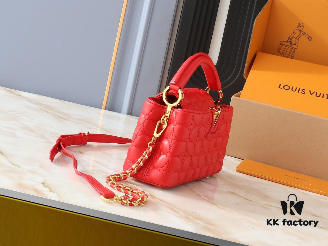 69303b85f09edb6de4c4d26a Upgraded Original M23998 M239990 Monogram Embroidered Floral Capucines Mini Bag