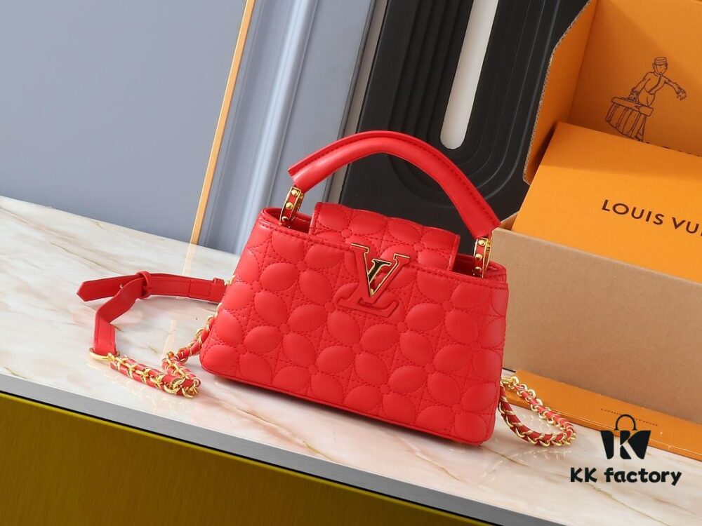 69303b86f09edb6de4c4d26c Upgraded Original M23998 M239990 Monogram Embroidered Floral Capucines Mini Bag