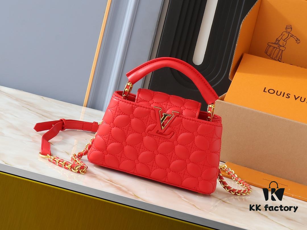 69303b86f09edb6de4c4d26c Upgraded Original M23998 M239990 Monogram Embroidered Floral Capucines Mini Bag