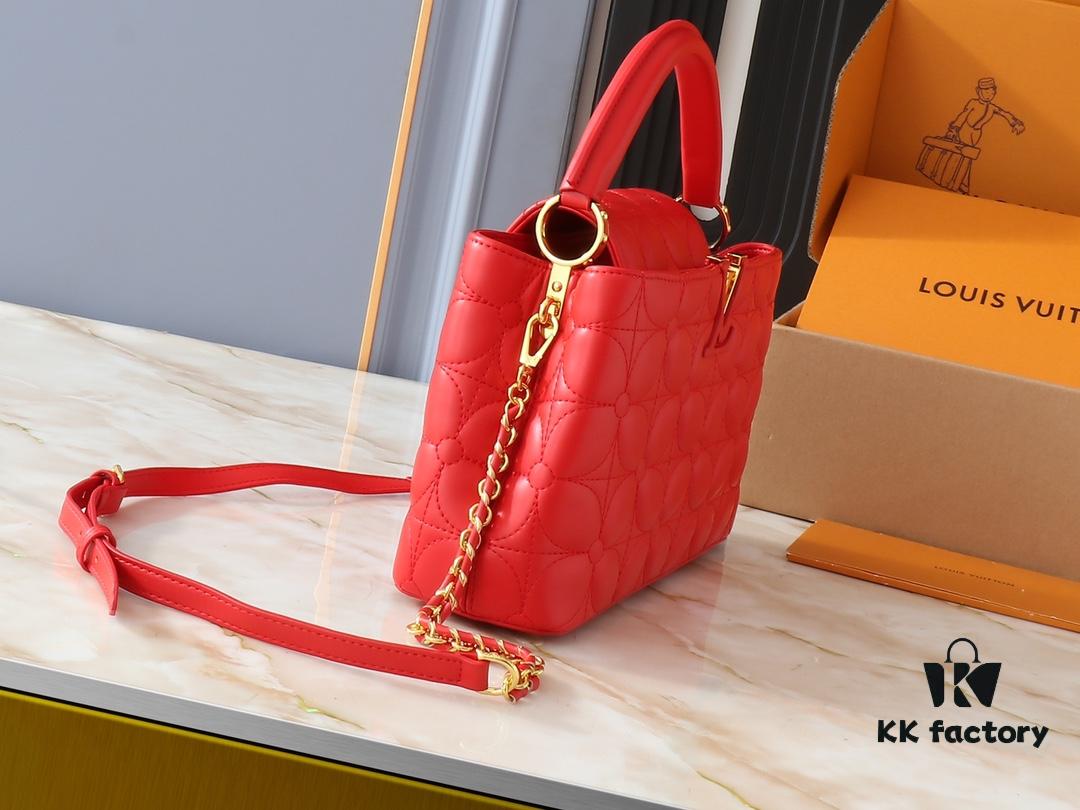 69303b89f09edb6de4c4d271 Upgraded Original M23999 M23998 Monogram Embroidered Floral Capucines BB Handbag