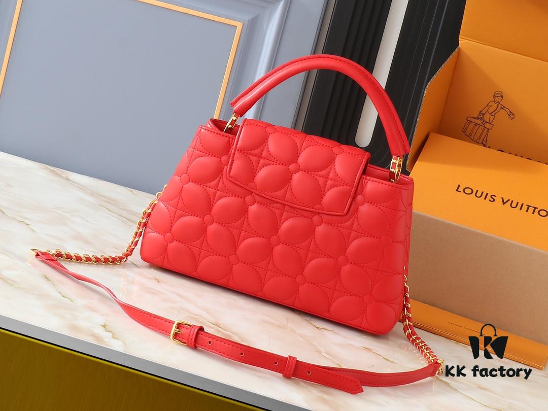 69303b8cf09edb6de4c4d275 Upgraded Original M23999 M23998 Monogram Embroidered Floral Capucines BB Handbag