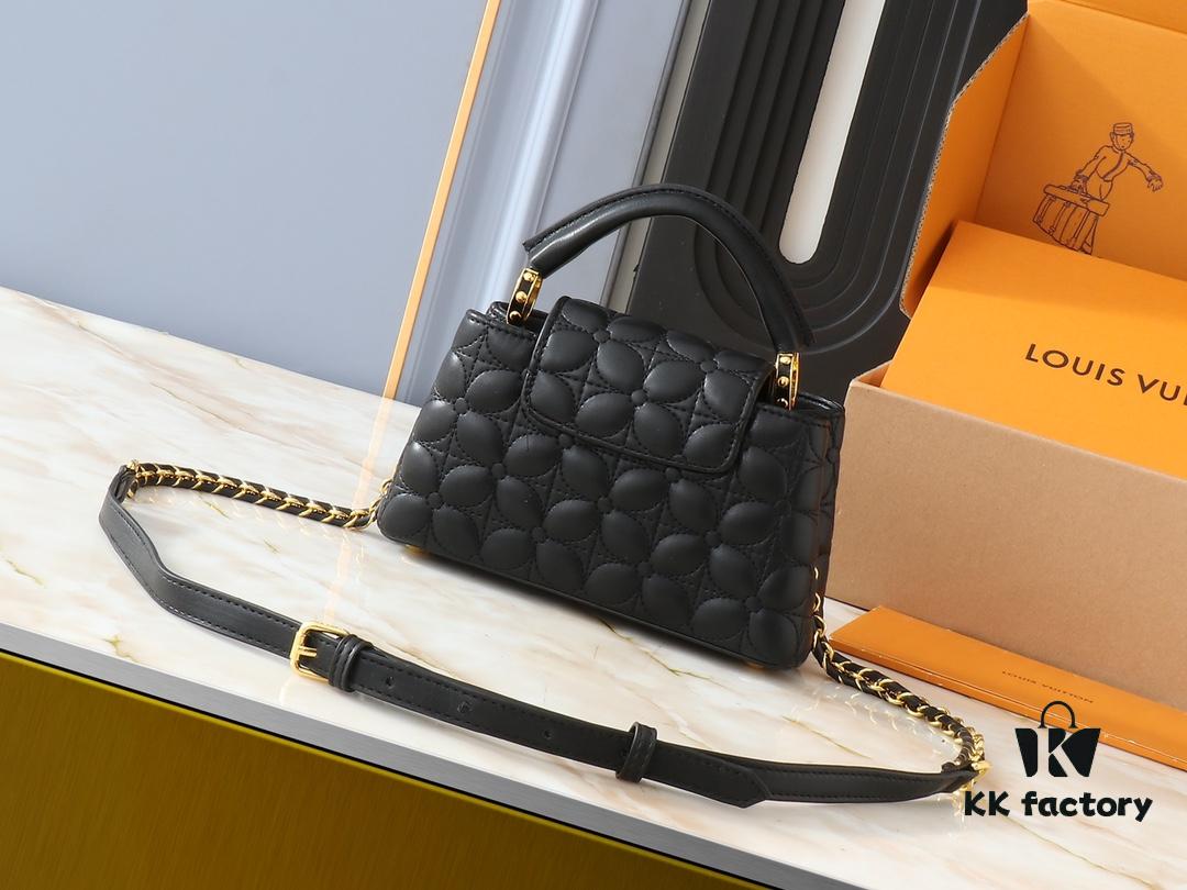 69303b8ef09edb6de4c4d27b Upgraded Original M23998 M239990 Capucines Mini Bag with Monogram Embroidered Floral on Elegant Quilting