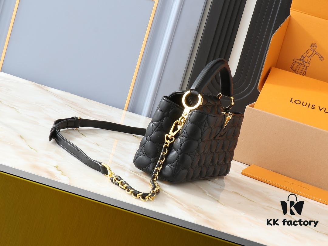 69303b91f09edb6de4c4d27e Upgraded Original M23998 M239990 Capucines Mini Bag with Monogram Embroidered Floral on Elegant Quilting
