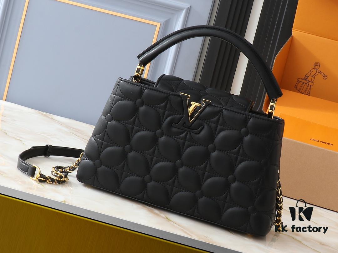 69303b94f09edb6de4c4d281 Upgraded Original M23999 M23998 Monogram Embroidered Floral Capucines BB Handbag