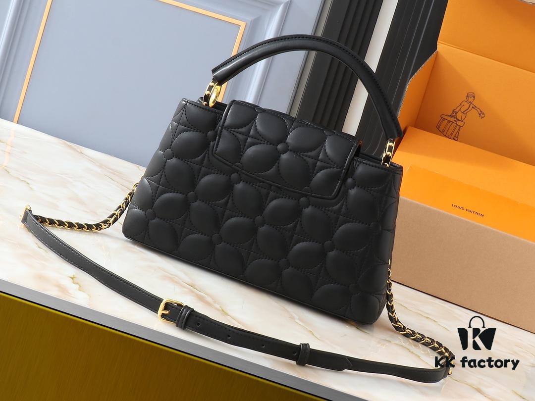 69303b9ef09edb6de4c4d28c Upgraded Original M23999 M23998 Monogram Embroidered Floral Capucines BB Handbag