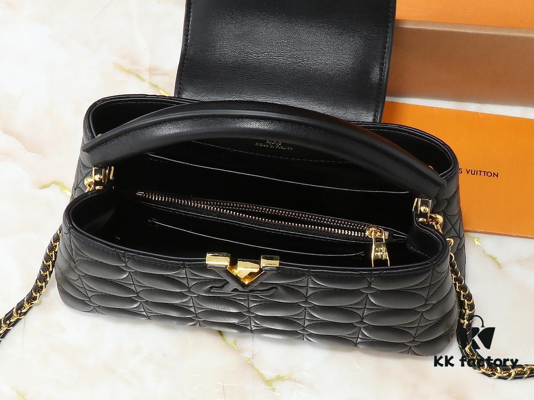 69303ba0f09edb6de4c4d28e Upgraded Original M23999 M23998 Monogram Embroidered Floral Capucines BB Handbag