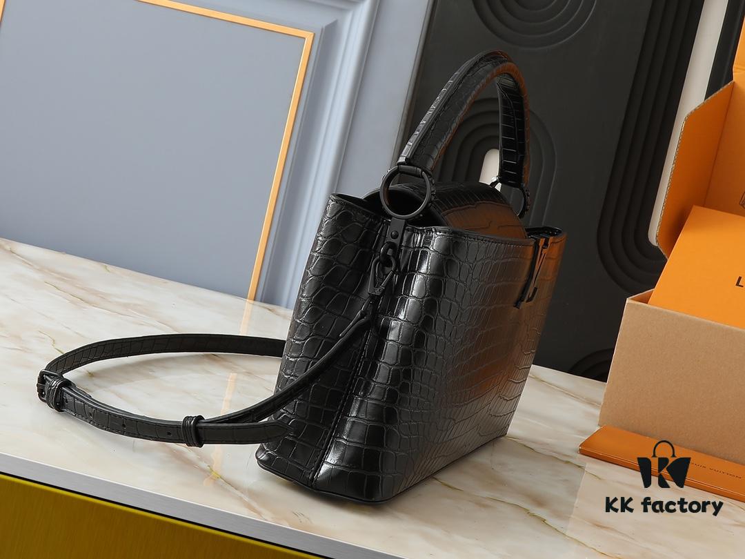69303bbdf09edb6de4c4d2b7 Upgraded Original M23958 M23957 Crocodile Texture Capucines Medium Handbag