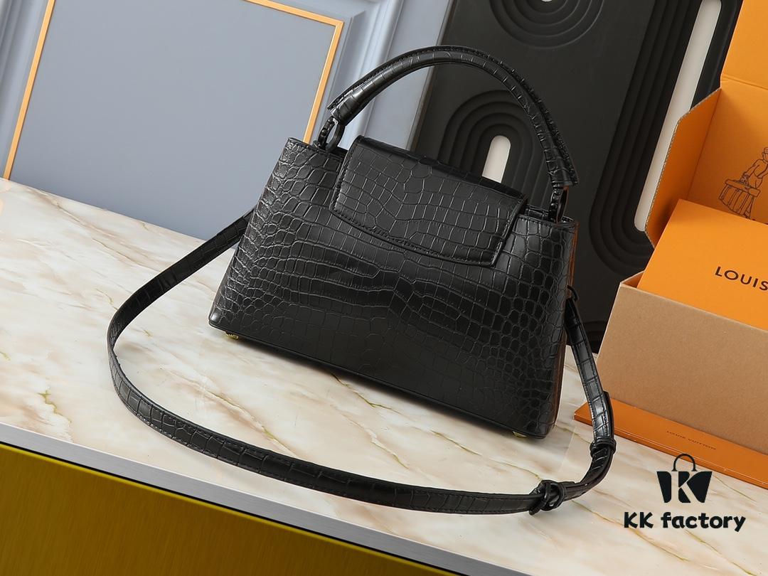 69303bbdf09edb6de4c4d2b8 Upgraded Original M23958 M23957 Crocodile Texture Capucines Medium Handbag