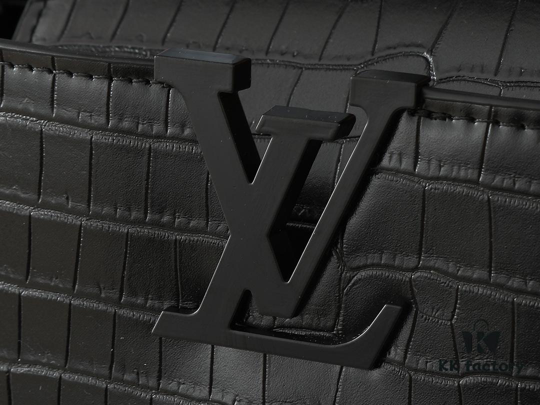 69303bbef09edb6de4c4d2bc Upgraded Original M23958 M23957 Crocodile Texture Capucines Medium Handbag