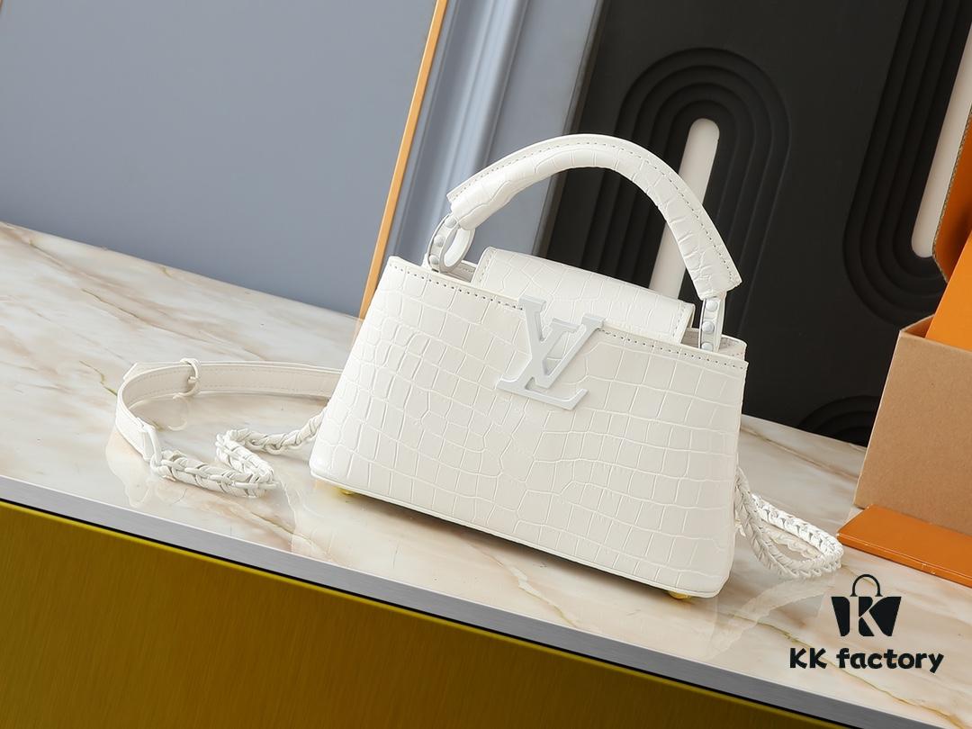 69303bc1f09edb6de4c4d2c0 Upgraded Original M23957 M23958 Crocodile Texture Capucines Mini Bag