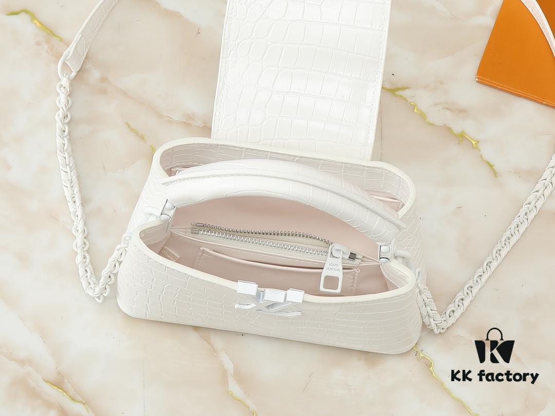 69303bc6f09edb6de4c4d2c6 Upgraded Original M23957 M23958 Crocodile Texture Capucines Mini Bag
