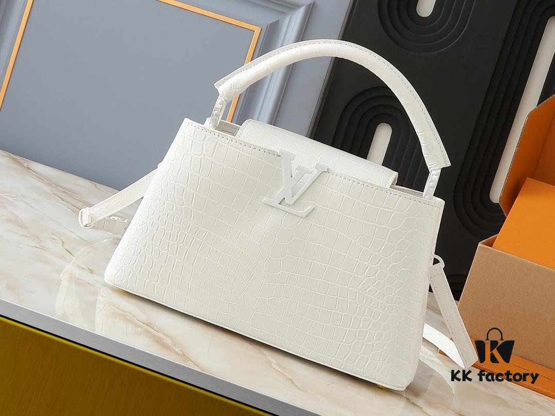 69303bc7f09edb6de4c4d2c8 Upgraded Original M23958 M23957 Crocodile Texture Capucines Medium Handbag