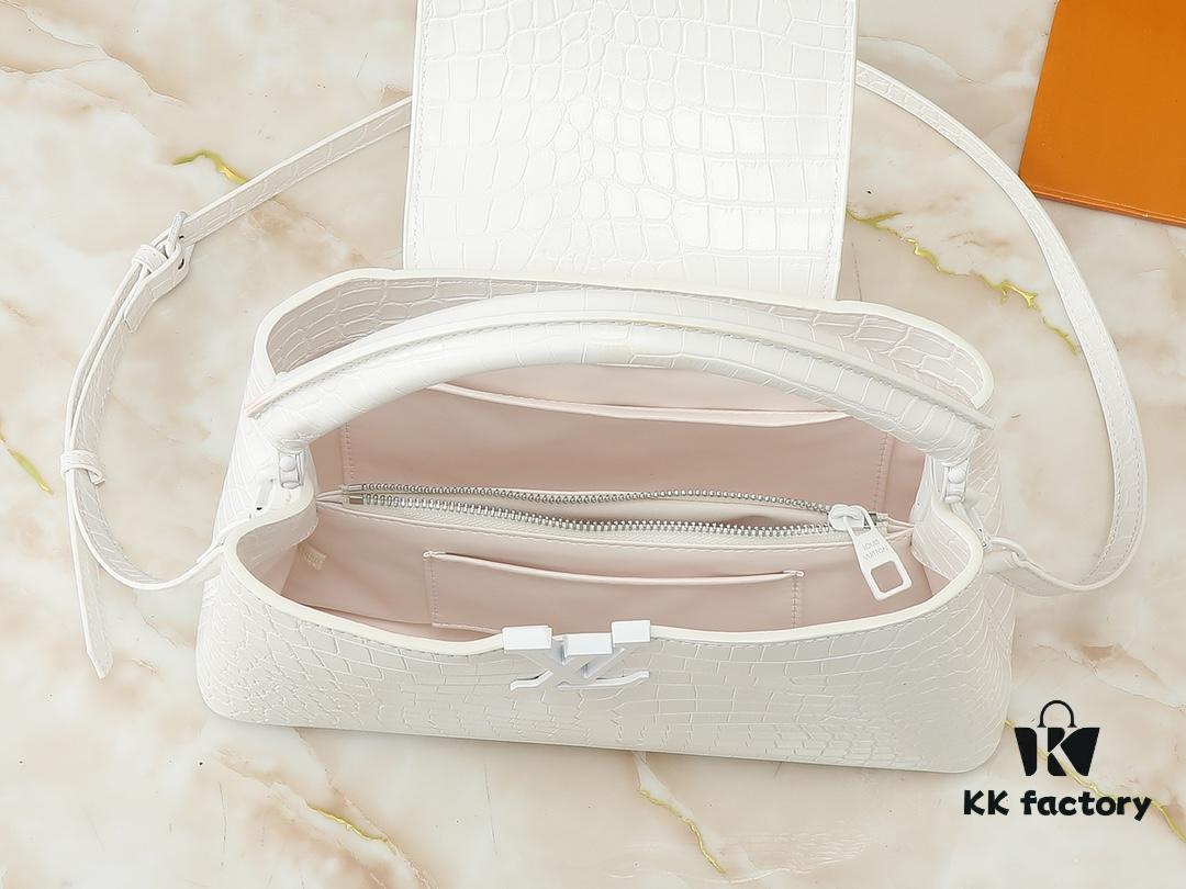 69303bcbf09edb6de4c4d2cc Upgraded Original M23958 M23957 Crocodile Texture Capucines Medium Handbag