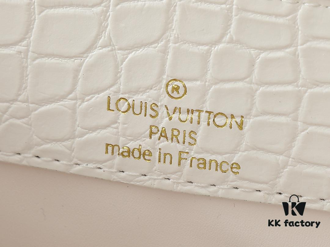 69303bcdf09edb6de4c4d2cf Upgraded Original M23958 M23957 Crocodile Texture Capucines Medium Handbag