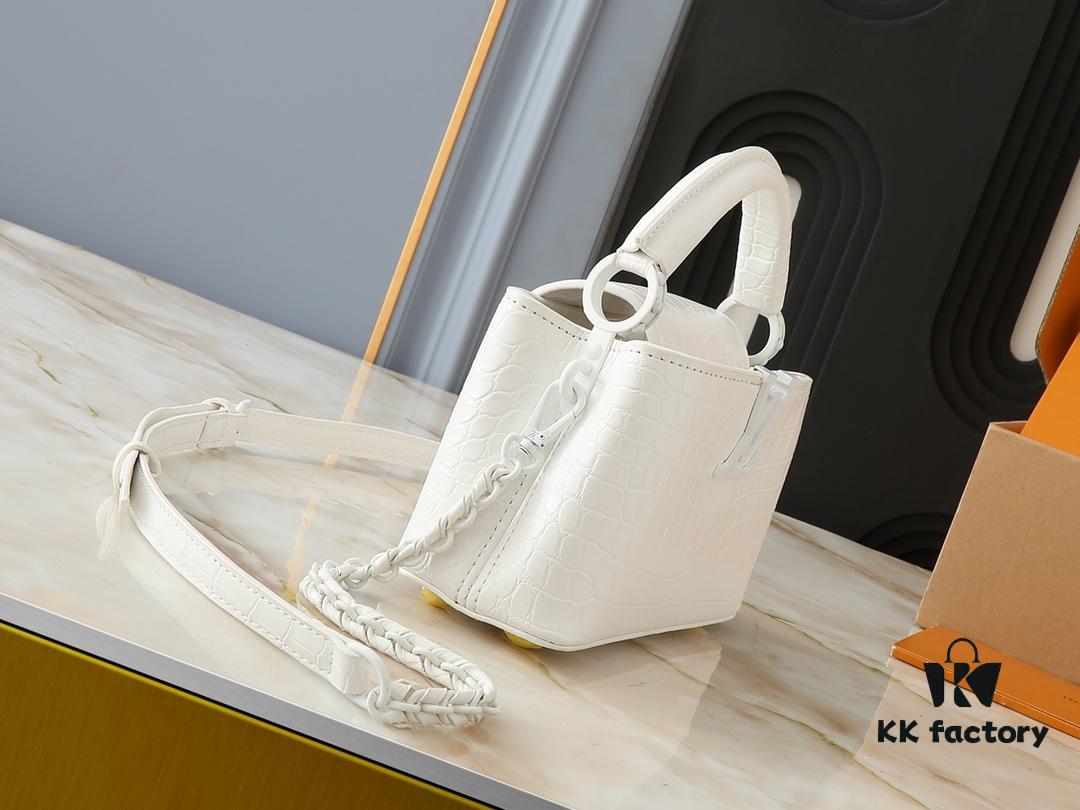 69303bd5f09edb6de4c4d2dd Upgraded Original M23957 M23958 Crocodile Texture Capucines Mini Bag