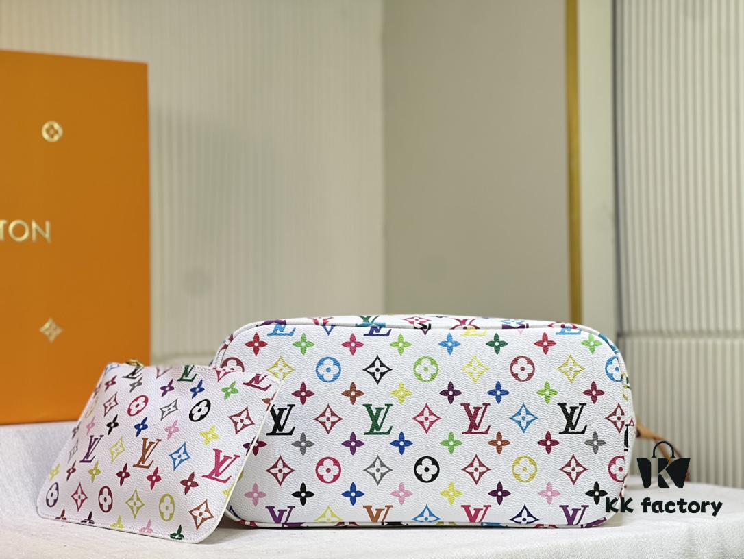 69303c55f09edb6de4c4d39f M40156 M40995 Latest Colorful Print Louis Vuitton Reimagined Neverfull Classic Handbag