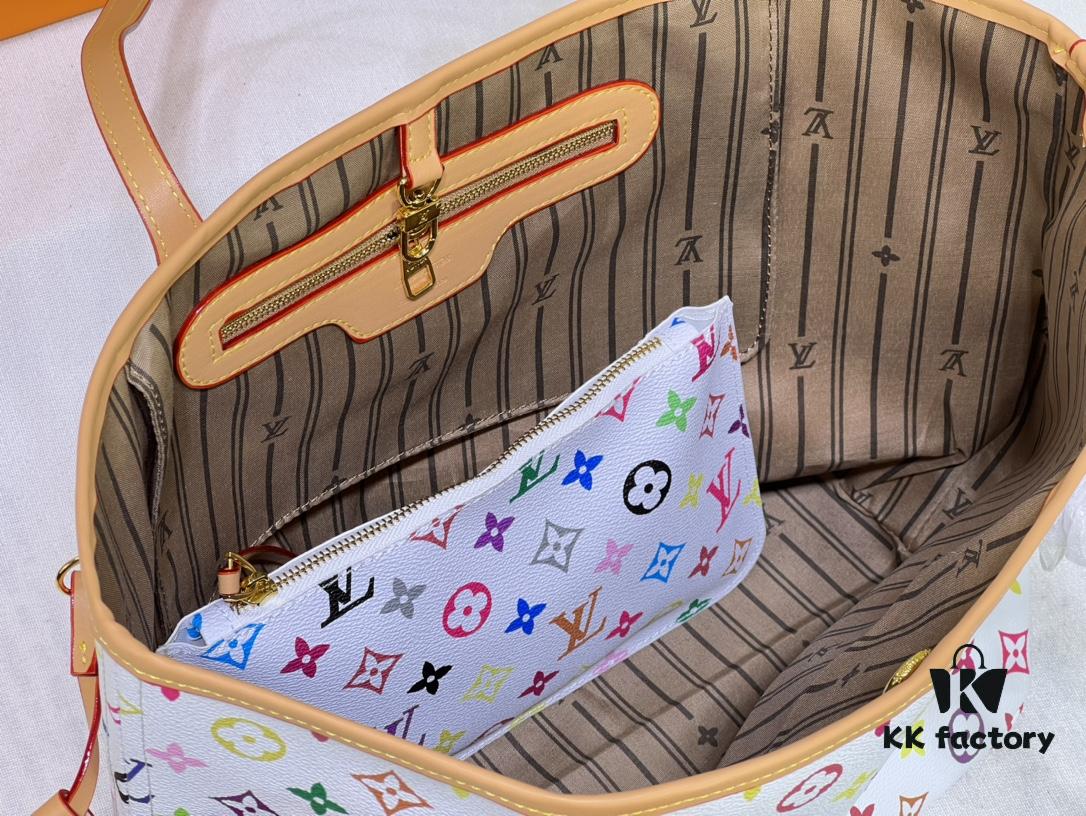 69303c59f09edb6de4c4d3a6 M40156 M40995 Latest Colorful Print Louis Vuitton Reimagined Neverfull Classic Handbag