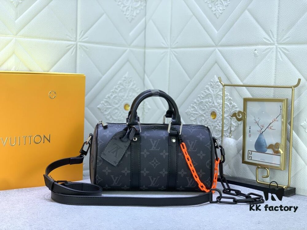 69303ccaf09edb6de4c4d440 Upgraded Original M46271 Black Flower Orange Chain, Denim Blue, M31044 Orange, M11542 Vintage Flower, M24849 Vintage Colorful Chrysanthemum Keepall 25 Handbag