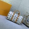 69303cddf09edb6de4c4d453 Upgraded Original M46271 Black Flower Orange Chain, Denim Blue, M31044 Orange, M11542 Monogram, M24849 Multicolor Daisy Keepall 25