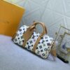 69303cddf09edb6de4c4d454 Upgraded Original M46271 Black Flower Orange Chain, Denim Blue, M31044 Orange, M11542 Monogram, M24849 Multicolor Daisy Keepall 25