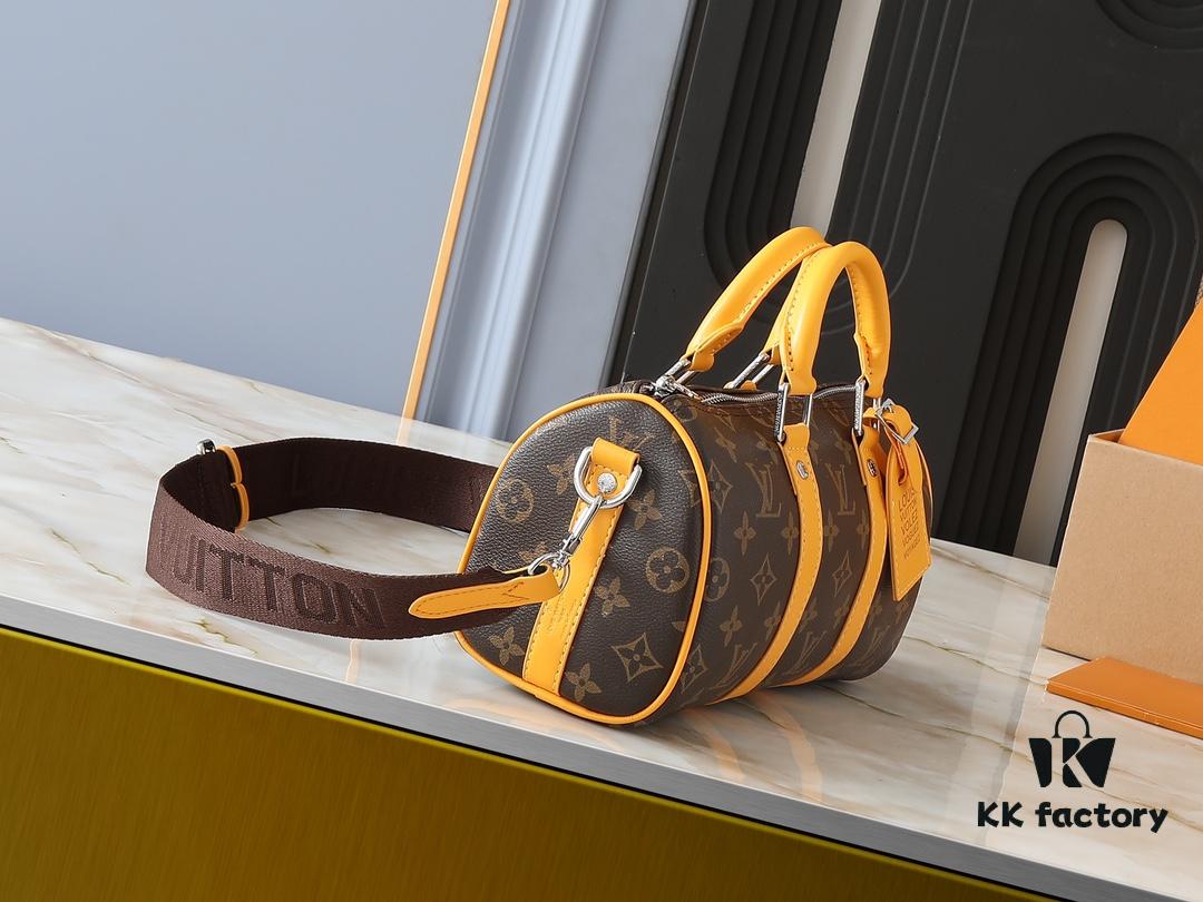 69303cf5f09edb6de4c4d46a Upgraded Original M12609 Yellow Monogram, Blue Monogram, M11595 Gradient Gray, M46271 Black Monogram - Keepall 25 Bag