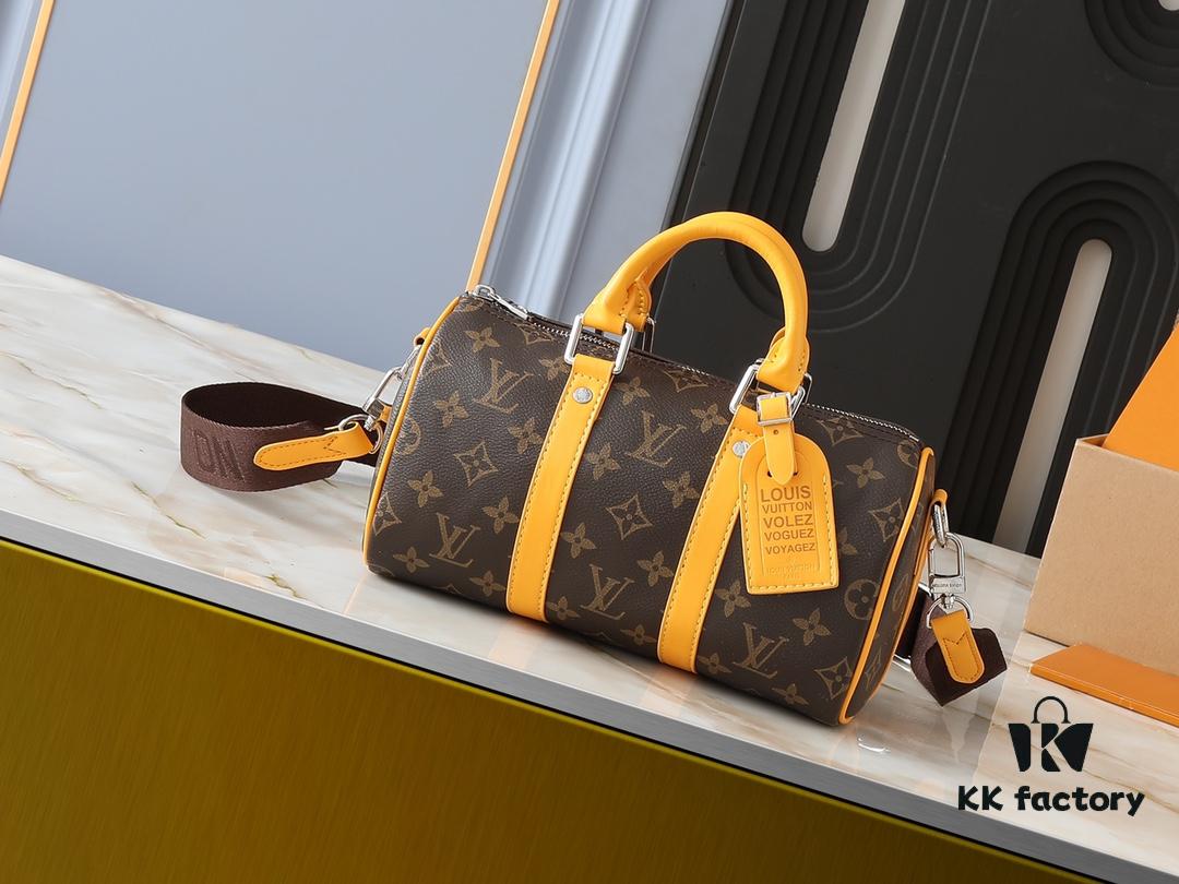 69303cf5f09edb6de4c4d46b Upgraded Original M12609 Yellow Monogram, Blue Monogram, M11595 Gradient Gray, M46271 Black Monogram - Keepall 25 Bag
