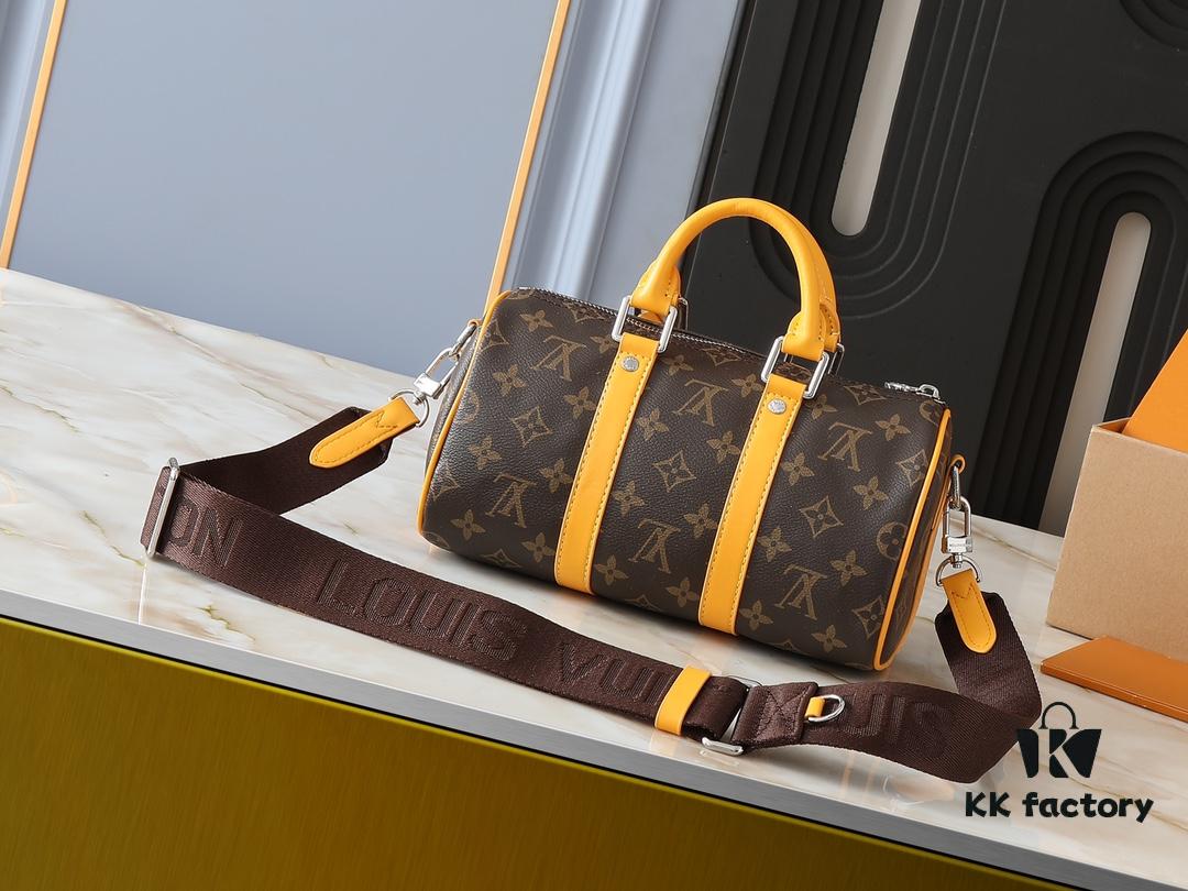 69303cf7f09edb6de4c4d46c Upgraded Original M12609 Yellow Monogram, Blue Monogram, M11595 Gradient Gray, M46271 Black Monogram - Keepall 25 Bag