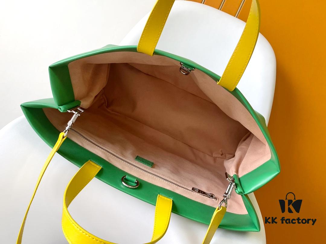 69303d09f09edb6de4c4d480 M24457 Yellow Green Blue Top Quality Original Order This Medium Shopper Handbag Draws Inspiration from Louis Vuitton's Shopping Bag Featuring 'Louis Vuitton' and 'Maison Fondée En 1854' Embossed on Soft Cowhide Leather with Top Handles and Detachable Shoulder Strap 40.0 x 32.0 x 16.0 cm (L x H x W)