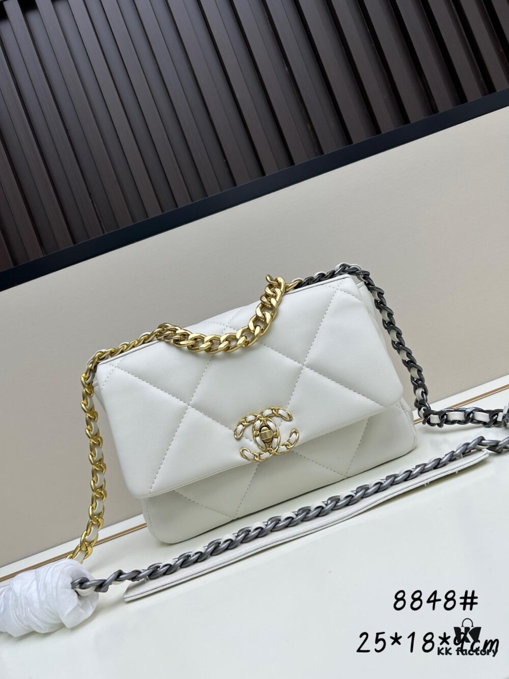 69303ecef09edb6de4c4d6b3 New Arrival with Box CHANEL Chanel Platinum White 19 Bag