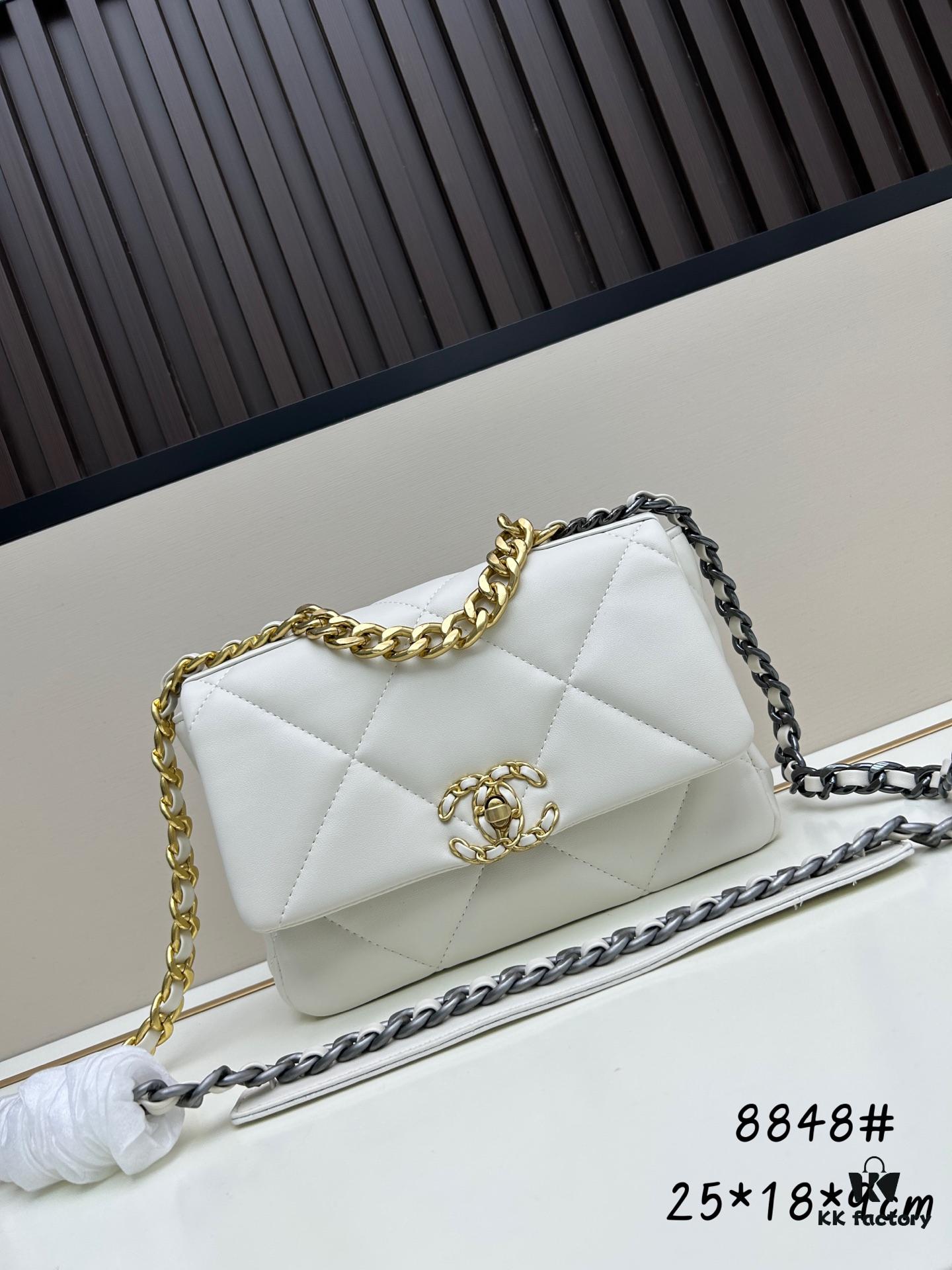 69303ecef09edb6de4c4d6b3 New Arrival with Box CHANEL Chanel Platinum White 19 Bag