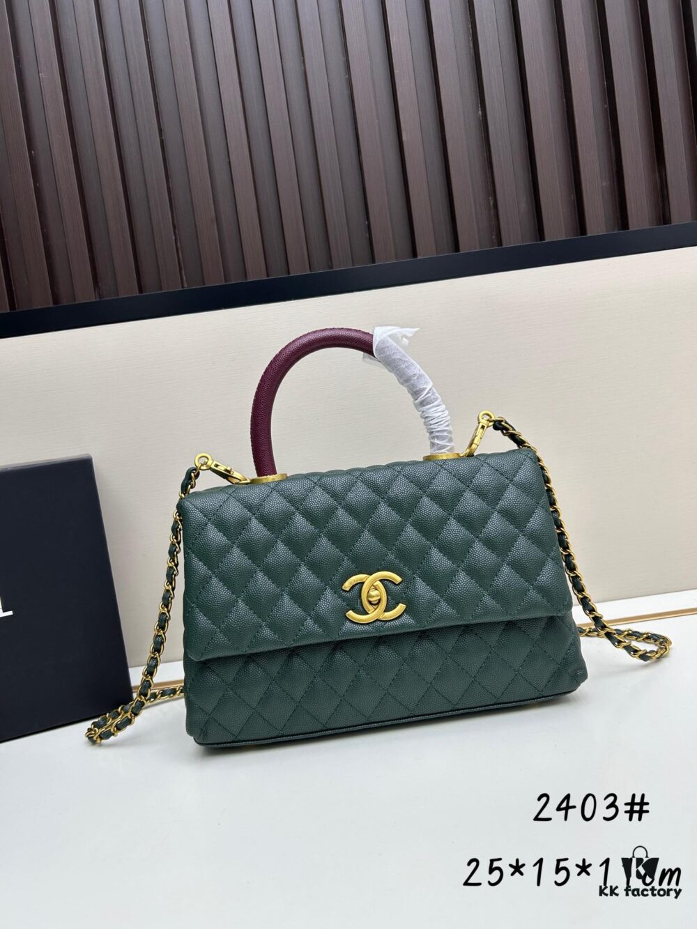 69303f75f09edb6de4c4d749 Chanel Coco Handle Black Calfskin with Red Handle